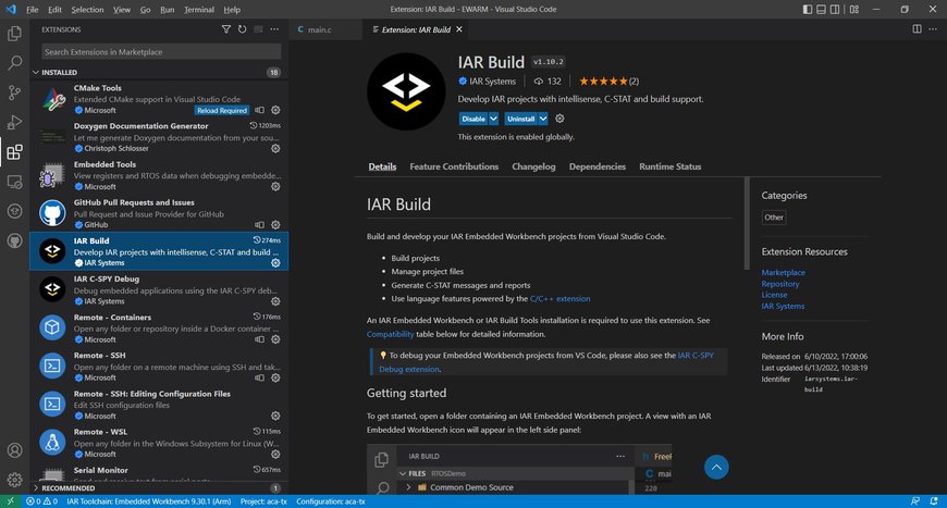 IAR Systems enable Visual Studio Code extensions to meet developer demands